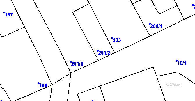 Parcela st. 201/2 v KÚ Záboří u Protivína, Katastrální mapa