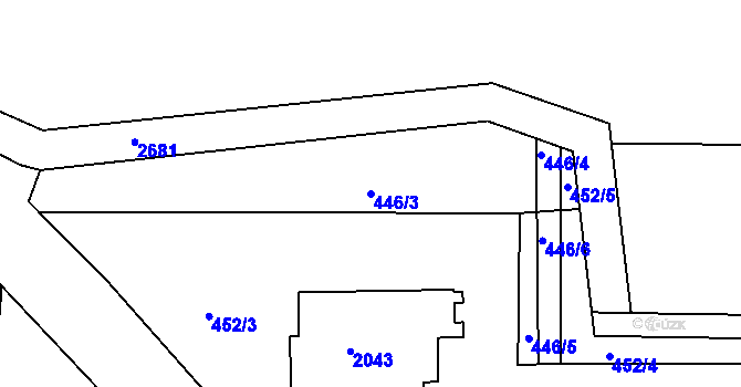 Parcela st. 446/3 v KÚ Záboří u Protivína, Katastrální mapa