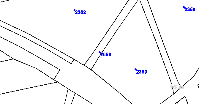Parcela st. 2668 v KÚ Záboří u Protivína, Katastrální mapa