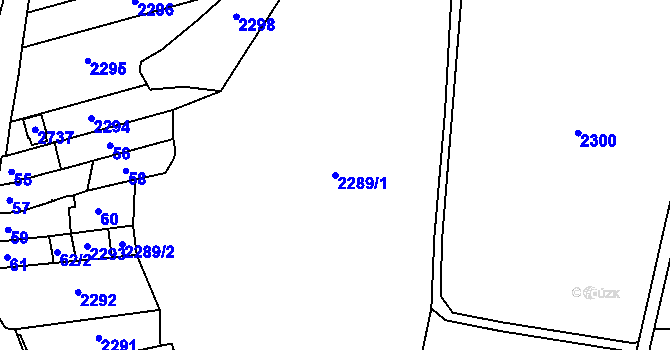 Parcela st. 2289/1 v KÚ Záboří u Protivína, Katastrální mapa
