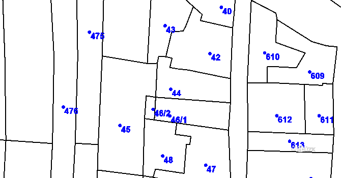 Parcela st. 44 v KÚ Krčmaň, Katastrální mapa