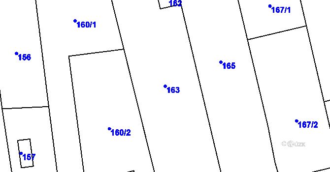 Parcela st. 163 v KÚ Krčmaň, Katastrální mapa