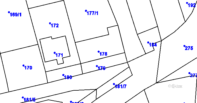Parcela st. 178 v KÚ Krčmaň, Katastrální mapa