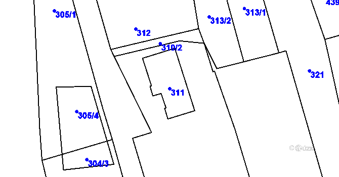 Parcela st. 311 v KÚ Krčmaň, Katastrální mapa