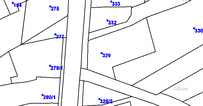 Parcela st. 329 v KÚ Krčmaň, Katastrální mapa