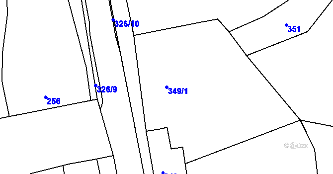 Parcela st. 349/1 v KÚ Krčmaň, Katastrální mapa