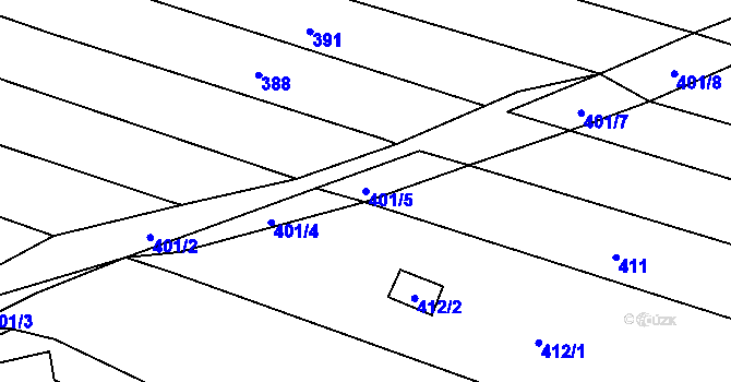 Parcela st. 401/5 v KÚ Krčmaň, Katastrální mapa