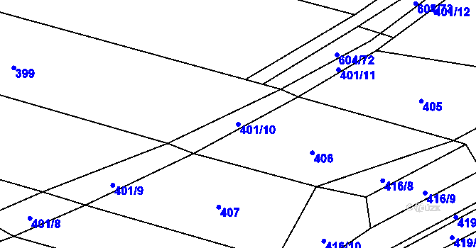 Parcela st. 401/10 v KÚ Krčmaň, Katastrální mapa