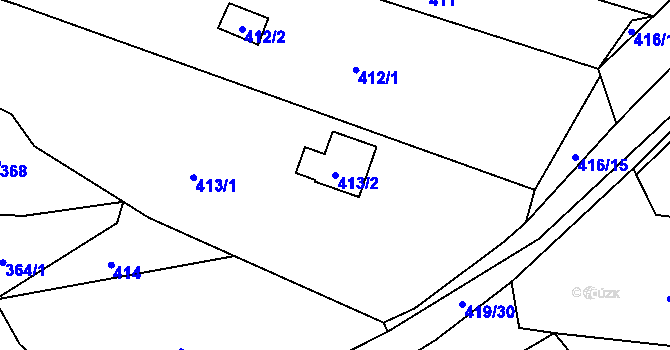 Parcela st. 413/2 v KÚ Krčmaň, Katastrální mapa