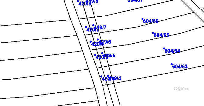 Parcela st. 419/5 v KÚ Krčmaň, Katastrální mapa