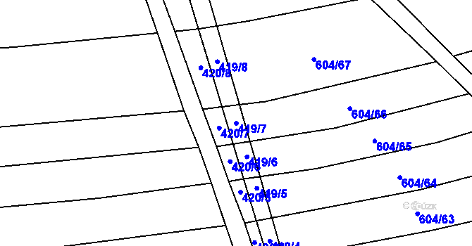 Parcela st. 419/7 v KÚ Krčmaň, Katastrální mapa