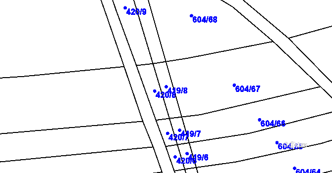 Parcela st. 419/8 v KÚ Krčmaň, Katastrální mapa