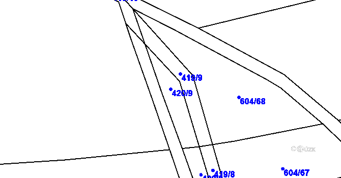 Parcela st. 420/9 v KÚ Krčmaň, Katastrální mapa