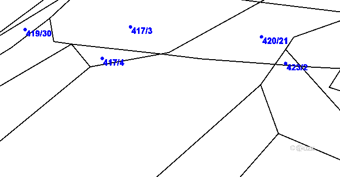 Parcela st. 420/22 v KÚ Krčmaň, Katastrální mapa