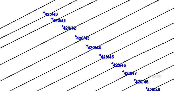 Parcela st. 420/44 v KÚ Krčmaň, Katastrální mapa