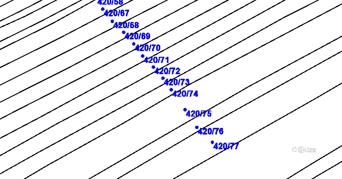 Parcela st. 420/74 v KÚ Krčmaň, Katastrální mapa