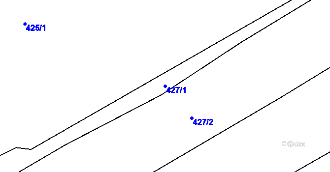 Parcela st. 427/1 v KÚ Krčmaň, Katastrální mapa