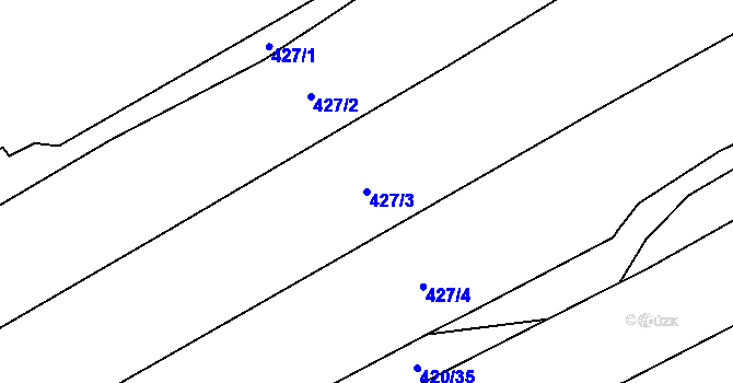 Parcela st. 427/3 v KÚ Krčmaň, Katastrální mapa
