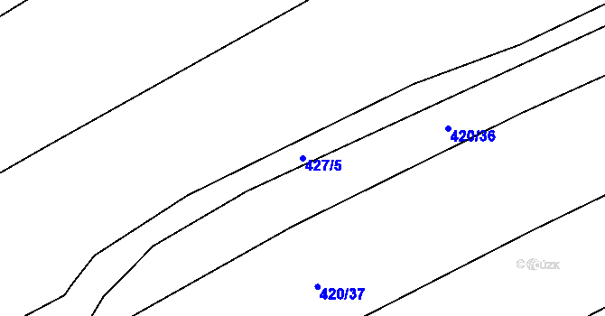 Parcela st. 427/5 v KÚ Krčmaň, Katastrální mapa