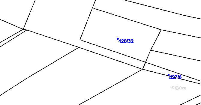 Parcela st. 427/7 v KÚ Krčmaň, Katastrální mapa