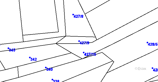 Parcela st. 427/9 v KÚ Krčmaň, Katastrální mapa
