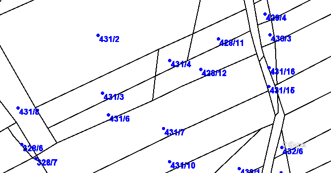 Parcela st. 431/5 v KÚ Krčmaň, Katastrální mapa