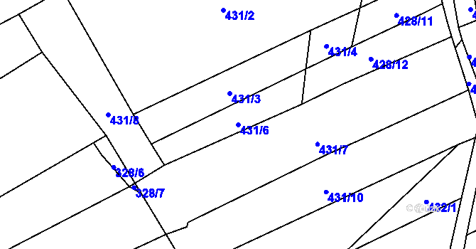Parcela st. 431/6 v KÚ Krčmaň, Katastrální mapa