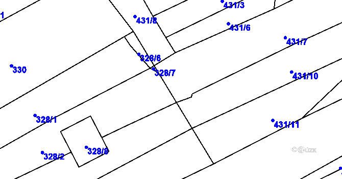 Parcela st. 431/9 v KÚ Krčmaň, Katastrální mapa