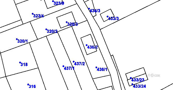 Parcela st. 436/2 v KÚ Krčmaň, Katastrální mapa
