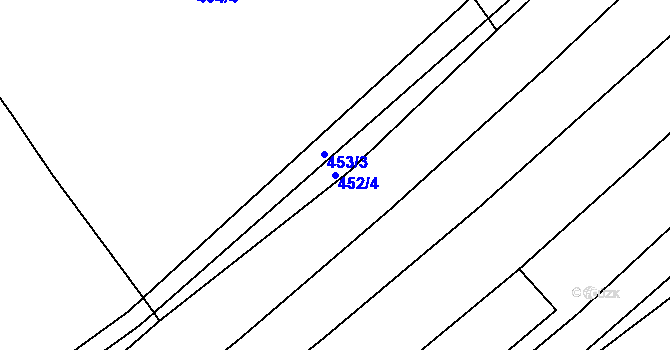 Parcela st. 452/4 v KÚ Krčmaň, Katastrální mapa