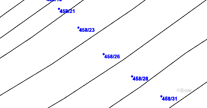 Parcela st. 458/26 v KÚ Krčmaň, Katastrální mapa