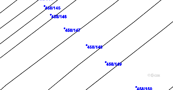 Parcela st. 458/148 v KÚ Krčmaň, Katastrální mapa