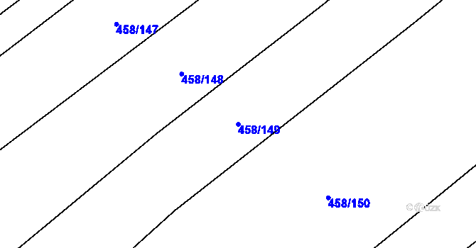 Parcela st. 458/149 v KÚ Krčmaň, Katastrální mapa