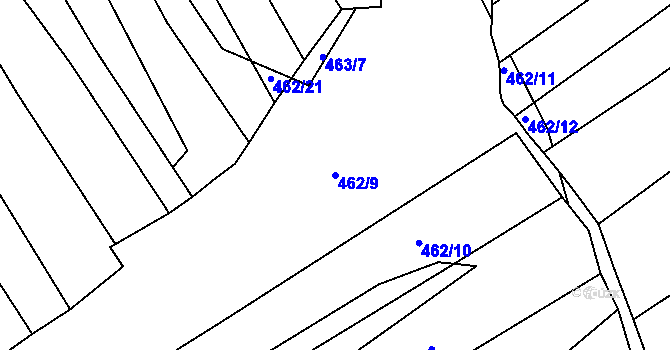 Parcela st. 462/9 v KÚ Krčmaň, Katastrální mapa