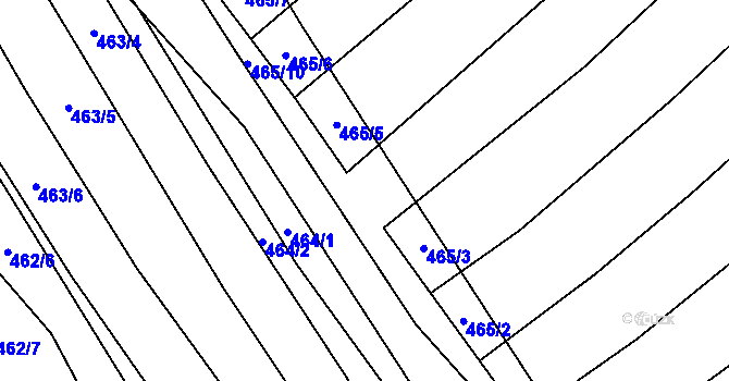 Parcela st. 465/4 v KÚ Krčmaň, Katastrální mapa
