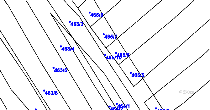 Parcela st. 465/10 v KÚ Krčmaň, Katastrální mapa