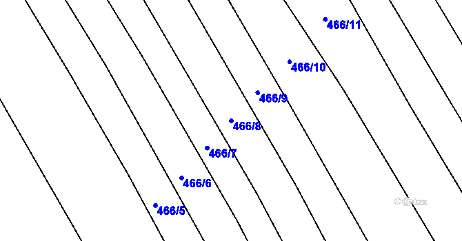 Parcela st. 466/8 v KÚ Krčmaň, Katastrální mapa