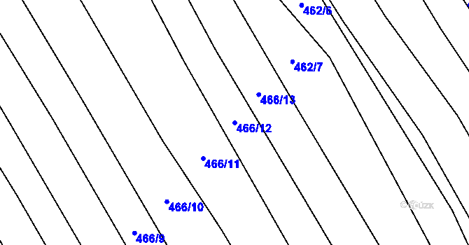 Parcela st. 466/12 v KÚ Krčmaň, Katastrální mapa