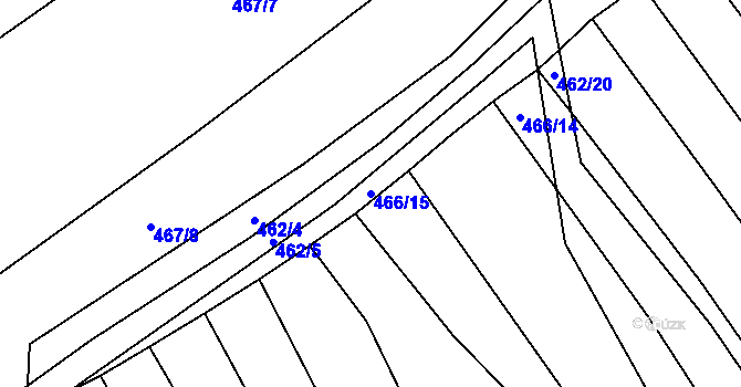 Parcela st. 466/15 v KÚ Krčmaň, Katastrální mapa