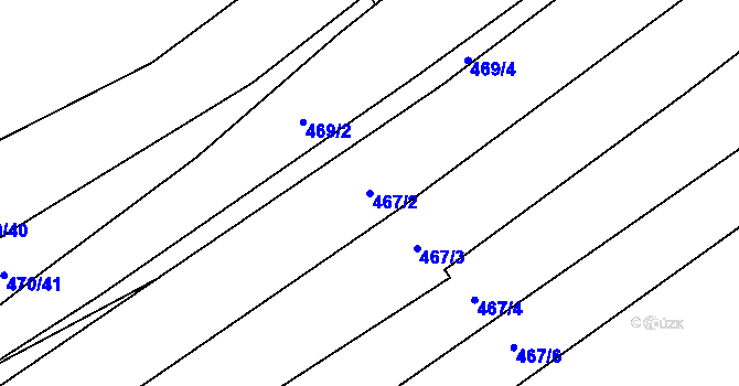 Parcela st. 467/2 v KÚ Krčmaň, Katastrální mapa