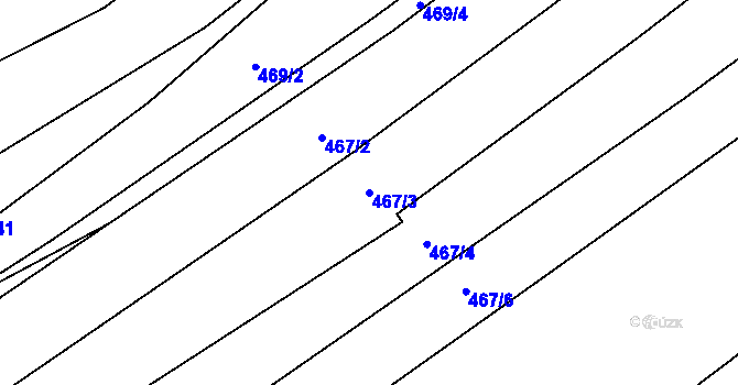 Parcela st. 467/3 v KÚ Krčmaň, Katastrální mapa