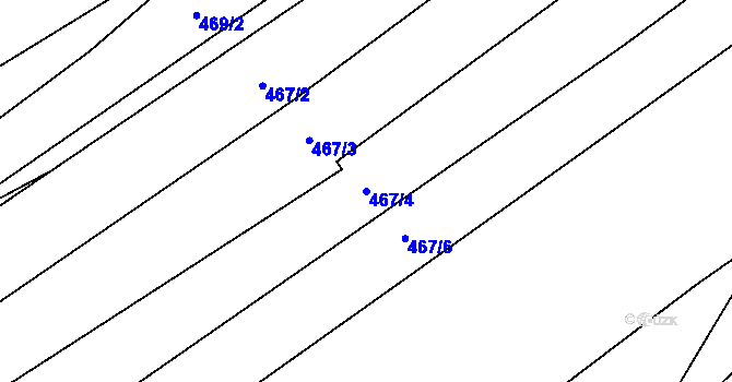 Parcela st. 467/4 v KÚ Krčmaň, Katastrální mapa