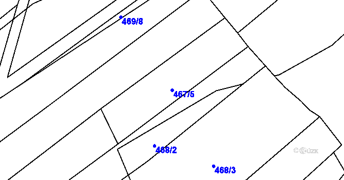 Parcela st. 467/5 v KÚ Krčmaň, Katastrální mapa