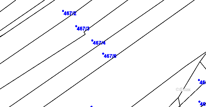 Parcela st. 467/6 v KÚ Krčmaň, Katastrální mapa