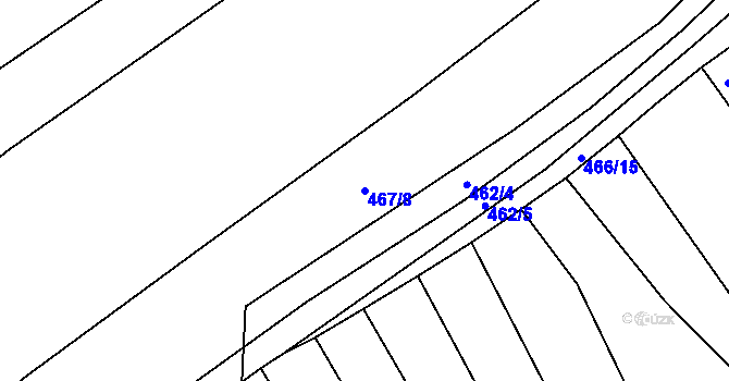 Parcela st. 467/8 v KÚ Krčmaň, Katastrální mapa
