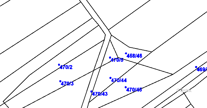 Parcela st. 470/4 v KÚ Krčmaň, Katastrální mapa