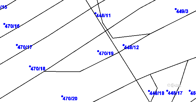 Parcela st. 470/19 v KÚ Krčmaň, Katastrální mapa