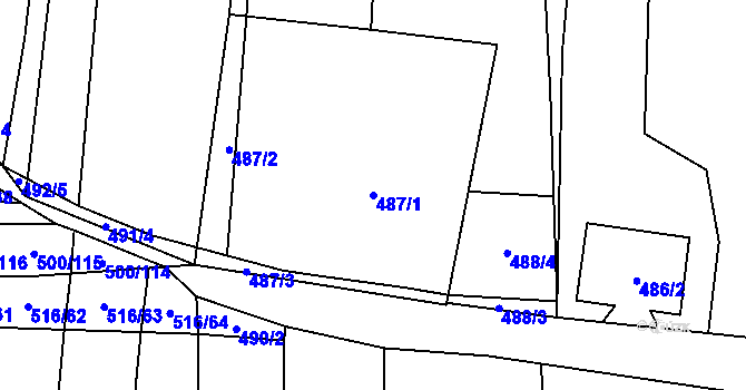 Parcela st. 487/1 v KÚ Krčmaň, Katastrální mapa