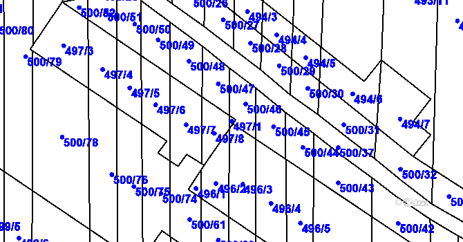 Parcela st. 497/1 v KÚ Krčmaň, Katastrální mapa