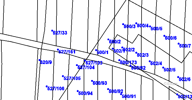 Parcela st. 500/1 v KÚ Krčmaň, Katastrální mapa